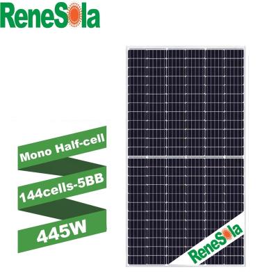 China Mono solar power system price Bulesun/Renesola/Leave/Longi 144cells 440w 445w 450w solar panel solar cells solar panel for sale