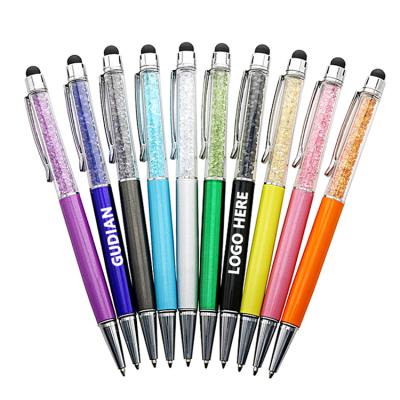 China Promotional Writing Touch Pen Ballpoint Pen Crystal Screen Stylus Capacitive Pen for sale