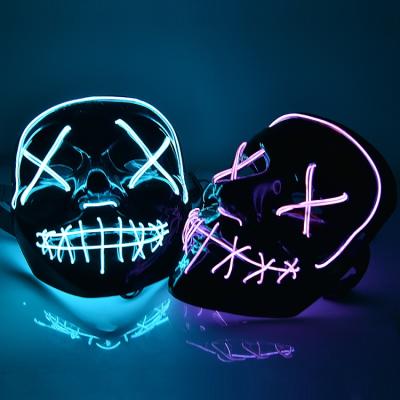 China Night Clubs Bestselling EL Wire Neon Light Up Glow Mask Halloween Led Mask for sale