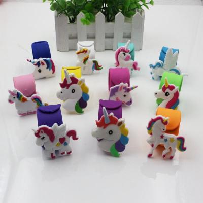 China Wholesale Unicorn Slap Bracelet Charm Wristband Skin-Friendly Party Supplies Favors For Kids for sale