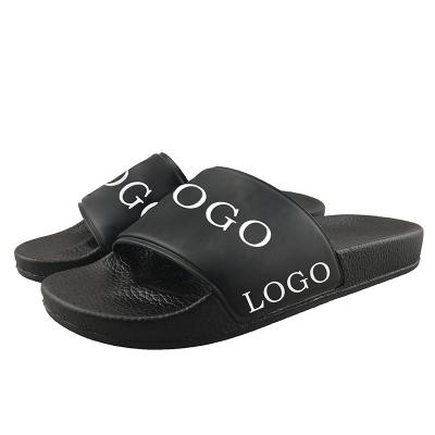 China Indoor Outdoor PVC Logo Slippers Slide Sandals Women Custom Empty Anti-odor for sale