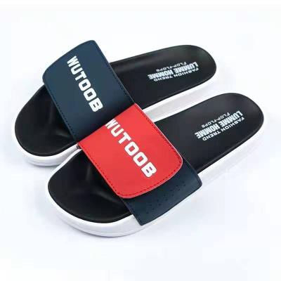 China Custom Logo Anti-Smell Custom Logo Eva Slide Sandal Black PVC Men Slipper for sale