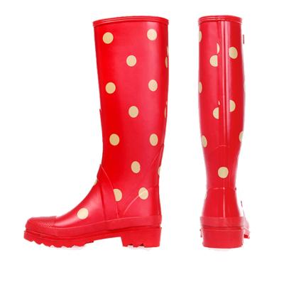 China Women's Ladies Rubber Rain Boots Waterproof Knee High Daniel Wellington Boots for sale