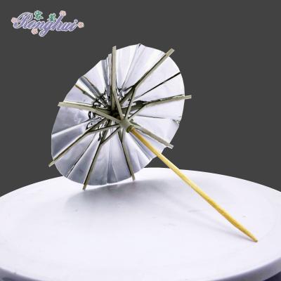 China 4 Inch Cocktail Drinks Umbrellas For Pool Party Supplies Sparkle Mixed Colored Mixed Aluminum Cocktail Umbrella Parasol Sticks CC-001 for sale