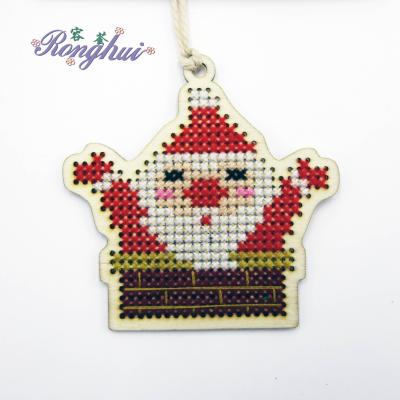 China DIY Vietnam Christmas Santa Laser Cut Wooden Cross Stitch Kits for sale