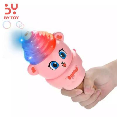 China Plastic High Quality Cute Ice Cream Outdoor Electric Blowing Bubble With Healthy And Light Bubble Machine Toys For Children for sale