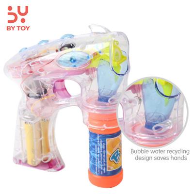 China Plastic Children Favor Summer Outdoor Flash Transparent Cool Musical Electric Bubble Gun Toys for sale