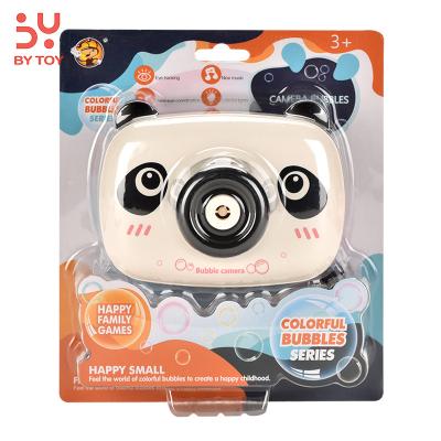 China Plastic Popular Kids Favor Outdoor Automatic Summer Panda Soap Water Bubble Camera Machine Toys for sale