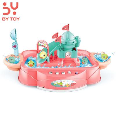 China Summer spray children's water tool family interactive electric toys plastic 3 in 1 castle diaoyutai juguetes for sale