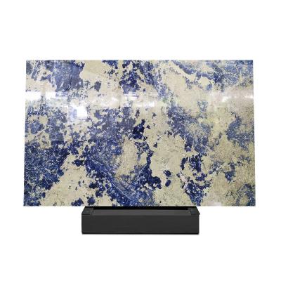 China 2022 modern best quality modern designed natural slate stone tiles blue silk marble panel slate stone onyx marble slab for sale