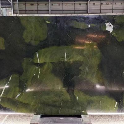 China Modern Wholesale Luxury Hotel Flooring Tile Green Marble Avocado Marble Low Price Natural Marble Stone Slab for sale