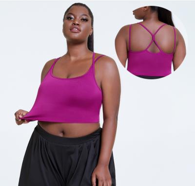 China Breathable plus size bra women custom logo large size sports bra top fitness label for sale