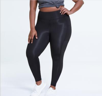 China Antibacterial Plus Size Custom Logo Black Leggings Gym Yoga Leggings For Women for sale