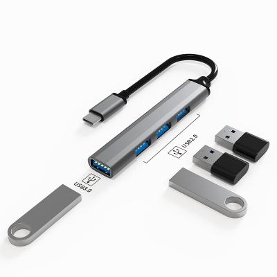 China USB3.0 High Speed ​​4 Ports USB To USB Type C Hub Data Hub Slim Fit Station For Laptop For iPad Mobile Phone for sale