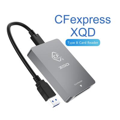 China Aluminum Shell Slot 2 in 1 Card Reader for CFexpress, Hi-Speed ​​USB C and USB A XQD Card Reader for sale