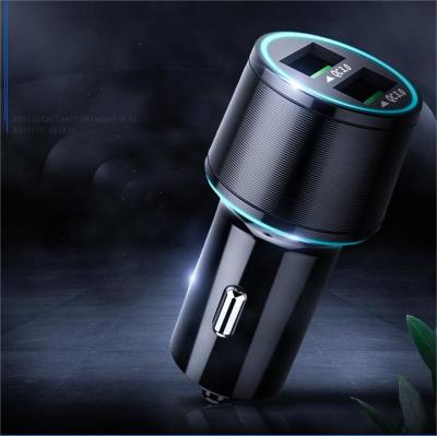 China High Speed ​​USB3.0 Car Charger USB Car Charger 36W Fast with Dual QC 3.0 Left with Stylish LED Ring Light for sale