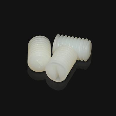 China Plastic Slotted Set Screw Nylon Slotted With Flat Stitch for sale