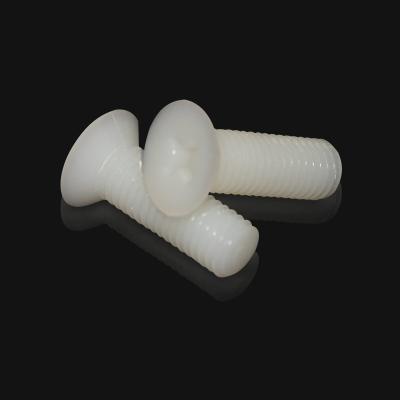 China Flat Plastic Flat Cross Countersunk Head Screws Polyamide Nylon Plastic Screw for sale