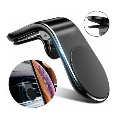 China PORTABLE Air Vent Mount Accessories Car Cell Phone Magnetic L Shaped Holder for sale