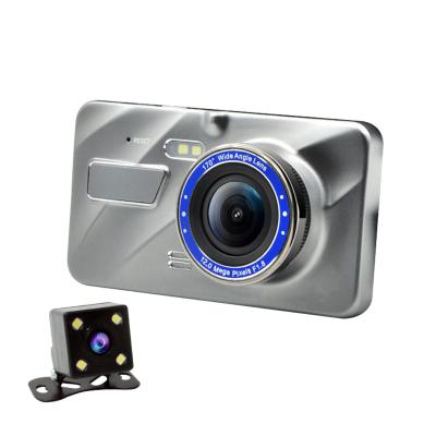 China Best Selling G-sensor Car Black Box HD 1080P Hidden 4 Inch Dual Lens Car Dvr Car Wide Angle Camera VCR for sale