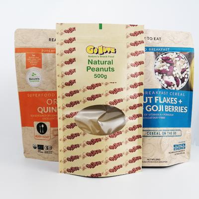 China Wholesale high quality food grade finepackage stand up kraft paper food packaging bag for sale