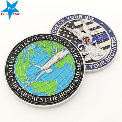 China World Map of Europe and Challenge Coin Blank Travel Planes Free / Challenge Coin for sale