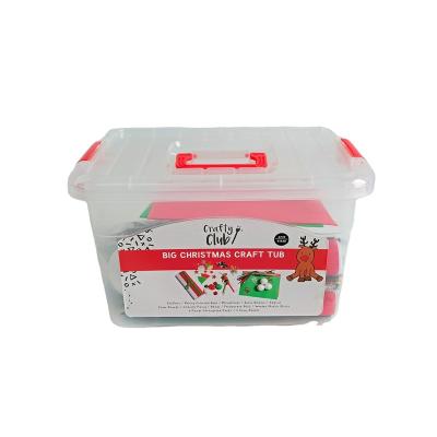 China Plastic Tub Early Education Kit Christmas Craft Tub Child's Toy Kids Craft DIY Arts and Crafts Kit Set for sale