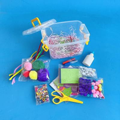 China Develop Kids Intelligence Kids Arts and Craft DIY Craft Tub Children Transparent plastic square barrel for sale