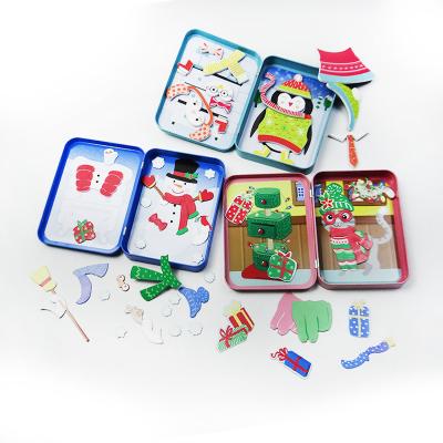 China Develop kids intelligence kids arts and open DIY metal box pocket magnetic game for sale