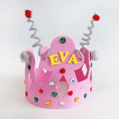 China Develop Intelligence Kids Love Hat Children Beauty Birthdaybaby Crown EVA Girl Tiara With Creative Shapes For DIY Crafts for sale