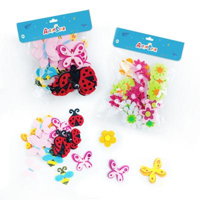 China Educational Kid Toys Felt Shapes DIY Craft Set Laser Cut Felt Die Cuts Factory Self Adhesive Felt Animals Stickers for sale