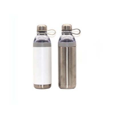 China Sustainable Vacuum Stainless Steel 2 In 1 With Holder Double Glass Wall Insulated Water Bottle for sale