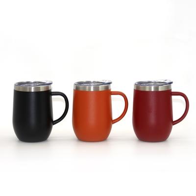 China Sustainable Double Wall Stainless Steel Wine Tumbler With Durable Handle 2 Lids Option for sale