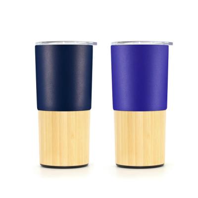 China Colorful Viable 18/8 Stainless Steel Travel Natural Bamboo Coffee Mug for sale