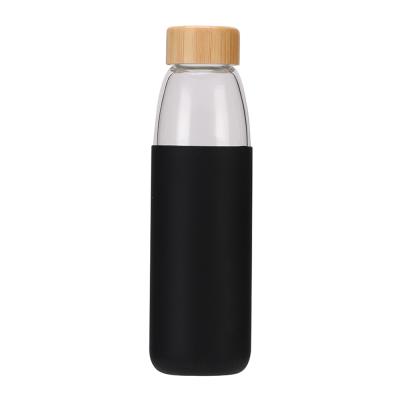 China Viable Customize Logo Silicone Drinking Glass Water Bottle With Sleeve for sale