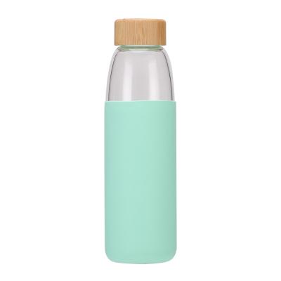 China Sustainable Factory Price Eco - Friendly Glass Thermos Sports Water Bottle With Silicone for sale