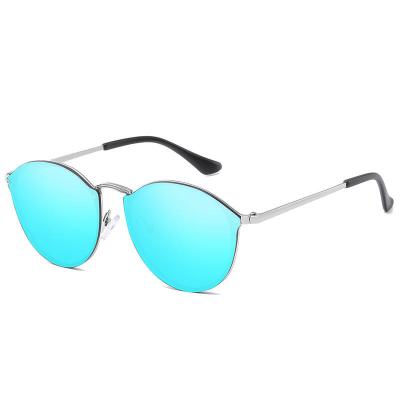 China 2022 Cat Eye New Fashion High Quality Metal Round Frame Rimless Sunglasses for sale