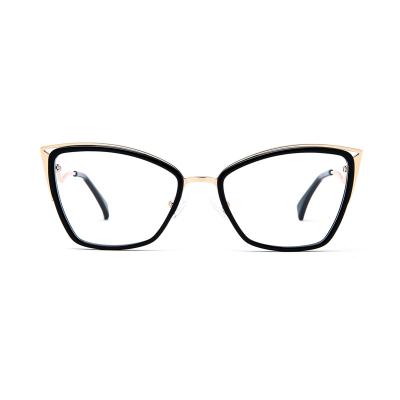 China Hot Cat Eye Glasses Frames Acetate Metal Vintage Glass Sunglass Opticals Frames High Quality Fashion for sale