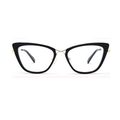 China 2022 Popular Cat Eye Brand Glass Eyebrow Acetate Alloy Frame Retro Ultra Light Optical Glasses for sale