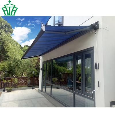 China Windproof Commercial Heavy Duty Retractable Awning With Full Cassette for sale