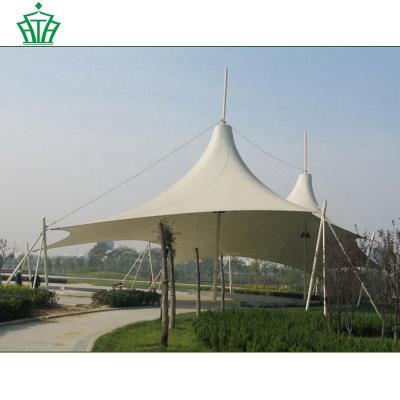 China Sunshade High Tension PVDF Fabric Membrane Steel Structure Umbrella, Architecture Steel Structure Pool Tent for sale