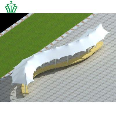 China Parasol outside rain shelter PVDF fabric steel frame garden walkway parasol membrance structure canopy for sale for sale