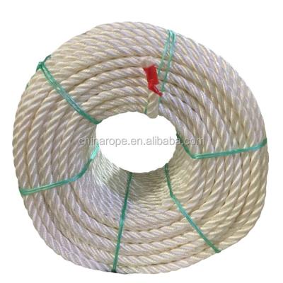 China Fish farming/fishing/general using 3 strand nylon rope white color 4mm twisted for packing for sale