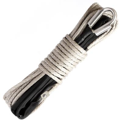 China ATV/UTV/JEEP/TRUCK/BOAT FAST BREAKER Synthetic Winch Rope for Electric Winch and ATV UTV with Metal Dice and Protective Sleeve for sale