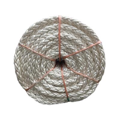 China Marine /mooring/towing polyamide mooring haswer rope 8 strands nylon braided rope for marine for sale