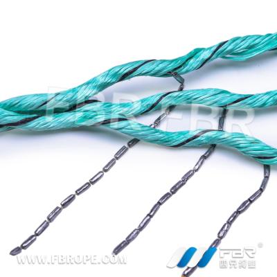 China Fish Farming/Fishing 3 Strands Fishing Rope PP Covered Lead Inside Core Lead Core Rope for sale