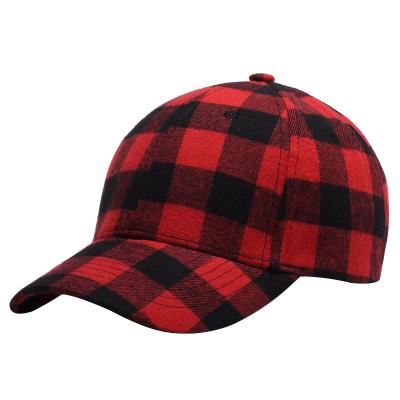 China COMMON 6 Panel Custom Cotton Checked Dad Hat Blank Baseball Cap for sale