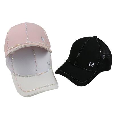 China JOINT Handmade Diamond Baseball Cap Cotton Sport Trucker Hats For Ladies for sale