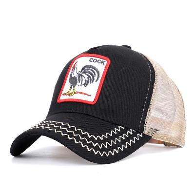 China JOINT Wholesale Custom 5 Panel Trucker Mesh Hat Animal Embroider Trucker Hat for sale