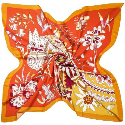 China Wholesale Women Shawl Hijab Scarf Print Fashion Ladies Large Square Horse Square Horse Scarf for sale